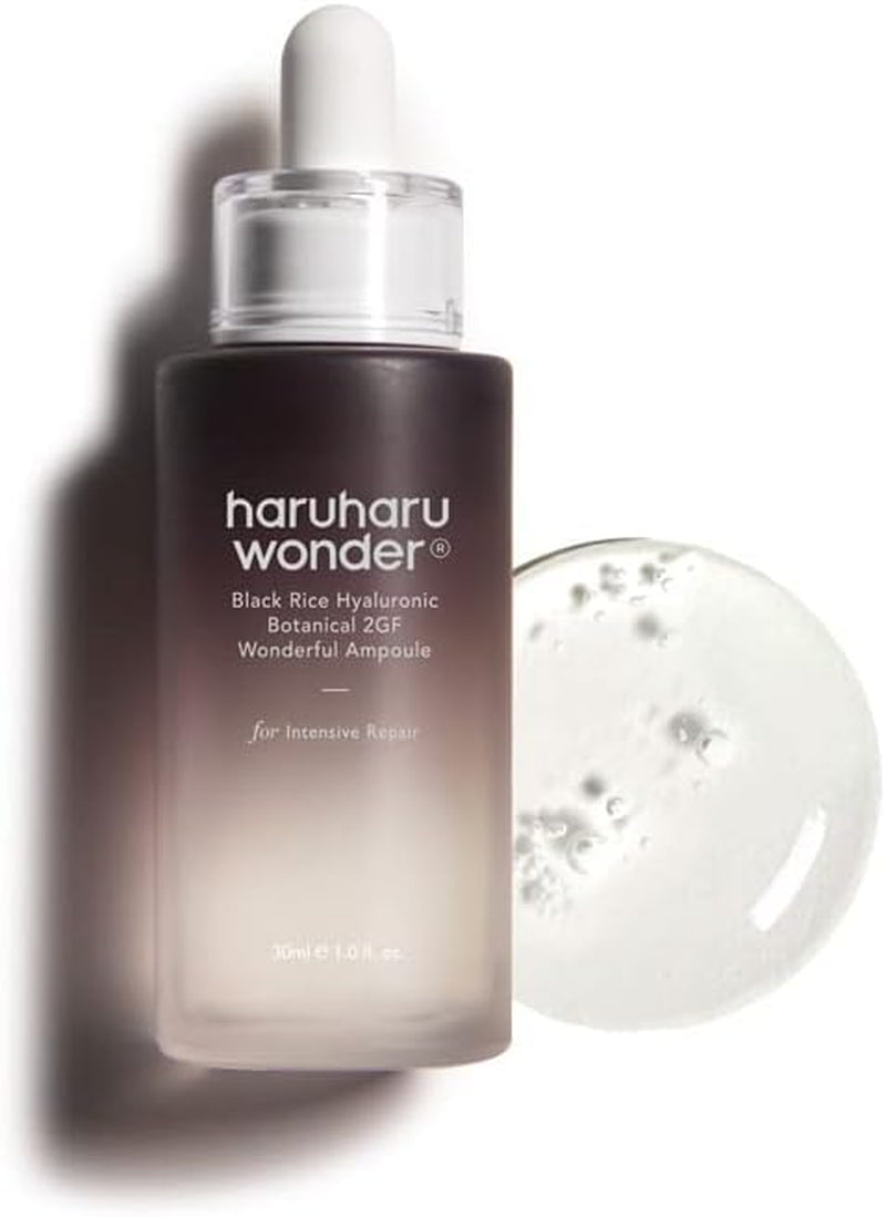 HARUHARU Wonder Black Rice Ampulla Botánica Hidalurónica 2GF 1 Fl.Oz / 30Ml | Ampolla Facial, Suero Facial | Antienvejecimiento, Cuidado De Las Arrugas | Vegana, Cruelty-Free, Ewg-Green