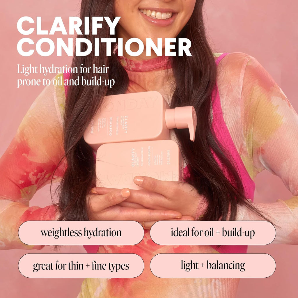 MIONDAY Haircare CLARIFY Conditioner with Grapefruit Extract, Coconut Oil, Shea Butter & Ceramides for Oily Hair Prone to Build-Up 354 Ml