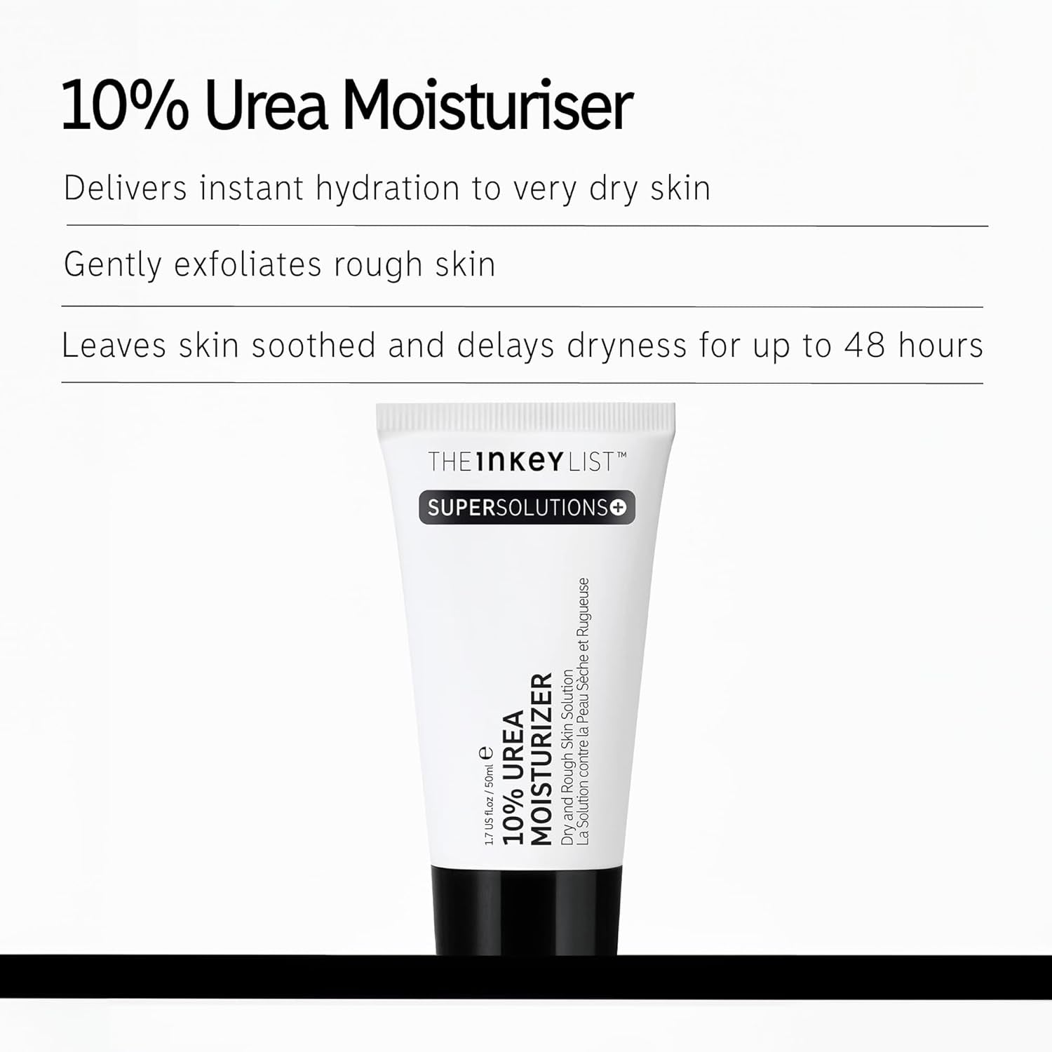 The Inkey List Urea 10% Feuchtigkeitspflege, 50 Ml, Supersolutions, Zielt Auf Starke Trockenheit Ab, Parfümfrei, Geeignet Für Sehr Trockene Haut