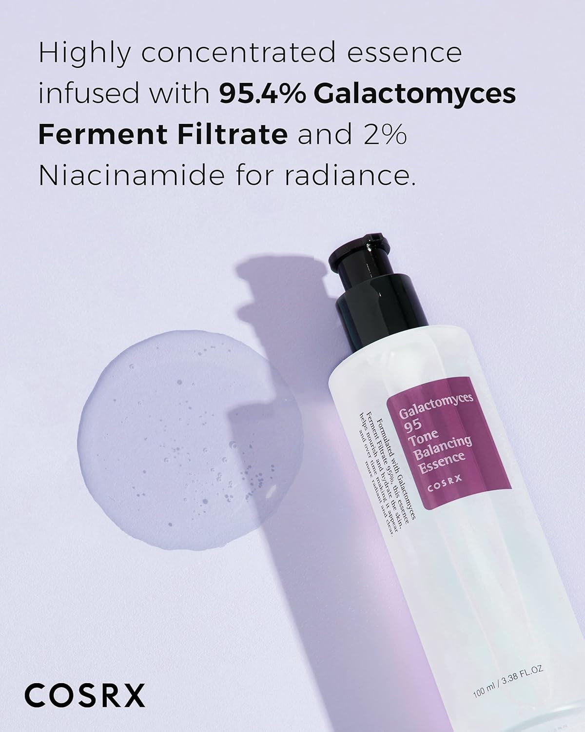 Galactomyces 95 Tone Balancing Toner, 100Ml / 3.38 Fl.Oz, Moisturizing, Skin Soothing, Contains 95% Galactomyces Ferment Filtrate, for All Skin Types, Korean Skin Care
