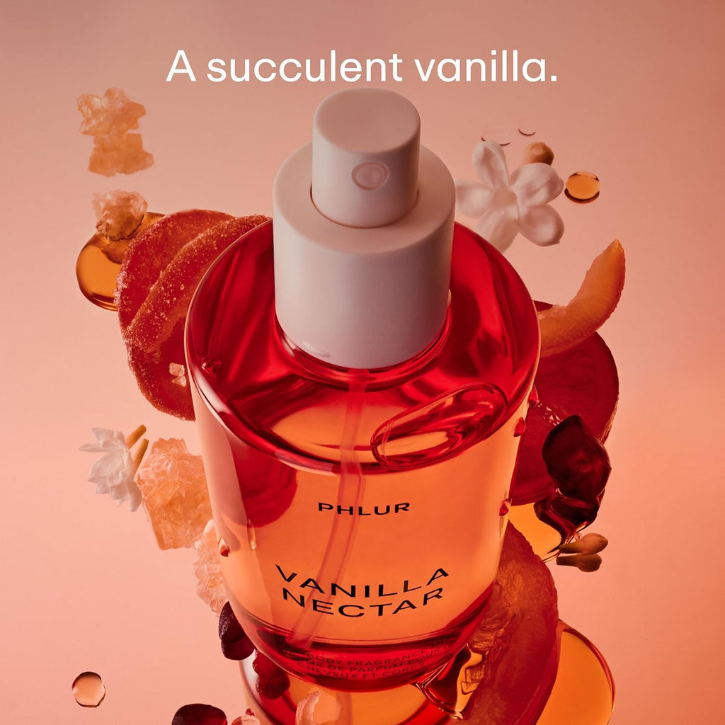 Vanilla Nectar Body Mist - Hair & Body Fragrance Mist - Whipped Vanilla Body Spray with Papaya Nectar, Peach Blossom, Coconut Orchid, Apricot & Honeyed Amber (8 Fl Oz)